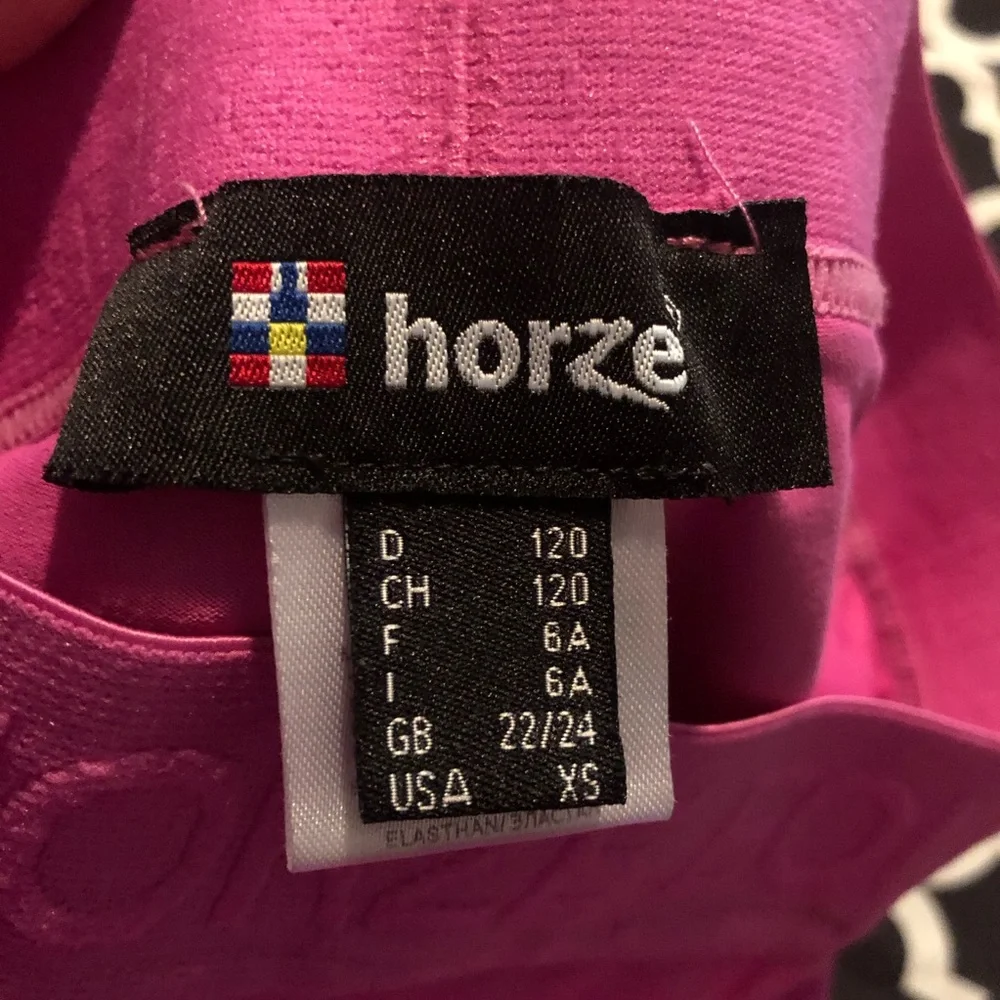 Horze Kids Girls Size XS Pink Ankle Leggings Equestrian Waisted Stretch M8